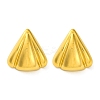 Ion Plating(IP) 304 Stainless Steel Triangle Stud Earrings EJEW-K295-09G-1