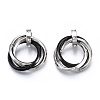 Ion Plating(IP) 201 Stainless Steel Interlocking Ring Pendants LS-STAS-N099-01B-1