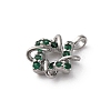 Brass Micro Pave Cubic Zirconia Pendants KK-Q070-01F-P-2