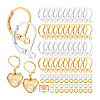 Brass Leverback Earring Findings with Jump Rings & Brass Rings DIY-PH0023-17-7