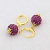 Dangling Round Ball Resin Rhinestone Earrings LS-EJEW-J080-23G-2