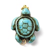 Dyed Synthetic Turquoise Pendants PALLOY-JF00557-1