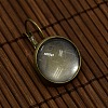Clear Domed Glass Cabochon Cover and Brass Leverback Earring Settings for DIY DIY-X0160-AB-NR-2