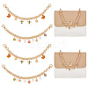 Daisy/Bee Alloy Enamel & ABS Plastic Imitation Pearl Pendant Decorative Purse Chains AJEW-AB00121-1