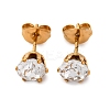 304 Stainless Steel Micro Pave Clear Cubic Zirconia Stud Earrings EJEW-P299-01D-G-4