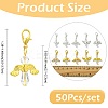50Pcs 5 Style Glass & Alloy Pendant Decorations HJEW-FS00077-4