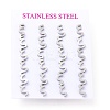Tarnish Resistant 304 Stainless Steel Greek Alphabet Stud Earrings STAS-D007-07P-22-3