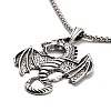 Alloy Dragon Pendant Necklace with 201 Stainless Steel Box Chains LS-NJEW-D053-01AS-2