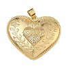 Brass Micro Pave Clear Cubic Zirconia Pendants KK-L257-16G-1