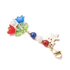 Handmade Glass Seed Beaded and Acylic Flower Pendant Decorations Sets HJEW-MZ00253-5