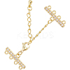 2 Sets Brass Micro Pave Clear Cubic Zirconia Chain Extender KK-BBC0012-49-1