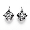 Rack Plating Brass Cage Pendants KK-S751-001AS-1
