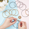 12Pcs 2 Colors 304 Stainless Steel Twist Round Cuff Bangles Set BJEW-UN0001-48-4