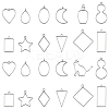 26Pcs 13 Styles Rack Plating Alloy Open Back Bezel Pendants FIND-FS0003-72-2