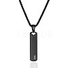 304 Stainless Steel Rectangle with Letter Pendant Box Chain Necklaces FS-WGD7C78-31-1