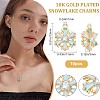 Brass Micro Pave Pale Turquoise Cubic Zirconia Charms ZIRC-BBC0001-09-2