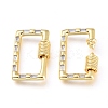 Brass Micro Pave Cubic Zirconia Screw Carabiner Lock Charms KK-M206-12G-01-2
