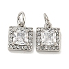 Brass Micro Pave Clear Cubic Zirconia Pendants KK-P275-32A-P-1