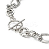 Non-Tarnish 304 Stainless Steel Figaro Chain Necklace with Toggle Clasp for Men Women X-STAS-P300-01P-3