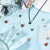 48Pcs 12 Styles Mixed Gemstone Rondelle Charms with Rack Plating Brass Loops FIND-DR0001-37-4
