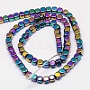 Electroplate Non-magnetic Synthetic Hematite Beads Strands G-J172-3x3mm-03-3
