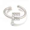 Rack Plating Brass Open Cuff Rings for Women RJEW-F162-01P-F-2
