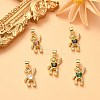 5Pcs 5 Colors Brass Clear Cubic Zirconia Pendants KK-CJ0001-76-5