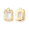 Brass Micro Pave Clear Cubic Zirconia Charms KK-L208-08G-1