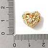 Heart Rack Plating Brass Micro Pave Cubic Zirconia European Beads KK-G511-02B-G-3