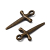 Tibetan Style Alloy Sword Pendants X-TIBEP-929-AB-FF-2