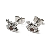 Enamel Crab Stud Earrings with 316 Surgical Stainless Steel Pins EJEW-A081-01P-2