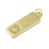 Brass Micro Pave Clear Cubic Zirconia Pendants KK-P266-06G-D-2