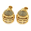 Rack Plating Brass Micro Pave Cubic Zirconia Pendants KK-Z063-49G-02-1