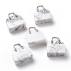 Natural Howlite Brass Pendants KK-E274-01P-025-4