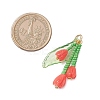 Glass Seed Beaded Magnolia Flower Pendants PALLOY-MZ01112-01-2