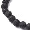 6mm Round Natural Lava Rock & Dyed Pearl Beaded Stretch Bracelets for Women BJEW-JB10619-01-4