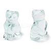 Glass Carved Cat Figurines DJEW-L023-B28-1