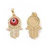Brass Micro Pave Cubic Zirconia Pendants ZIRC-F136-03G-2