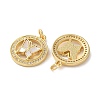 Brass Micro Pave Clear Cubic Zirconia Pendants KK-B083-37C-G-2