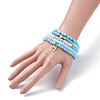 5Pcs 5 Style Polymer Clay Heishi Beaded Stretch Bracelets Set with Star and Dolphin Drop BJEW-JB07539-3