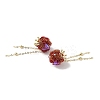 Handmade Flower Polymer Clay Rhinestone Tassel Dangle Beads CLAY-H003-02G-02-2
