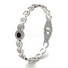 Adjustable 304 Stainless Steel Rhinestone Bangles BJEW-F474-03P-1