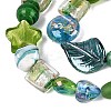 Handmade Foil Glass with Gold Sand Lampwork Beads Strands FOIL-Q002-08D-3