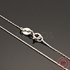 Rhodium Plated 925 Sterling Silver Coreana Chain Necklaces X-STER-E033-56-2