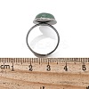 Half Round Natural Green Aventurine Finger Rings X-RJEW-M062-01P-21-3