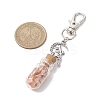 Glass Wishing Bottle with Gemstone Chip inside Pendant Decorations HJEW-JM01991-3