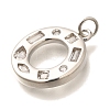 Brass Micro Pave Clear Cubic Zirconia Pendants KK-G521-01P-O-2