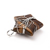 Natural Tiger Eye Pendants G-D458-04P-03-RS-4