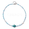 Summer Beach Sea Turtle Dyed Synthetic Turquoise & Glass Seed Beads Beaded Necklaces for Women NJEW-JN05081-01-4
