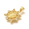 Religion Themed Rack Plating Brass Micro Pave Cubic Zirconia Pendants KK-L226-007G-10-2